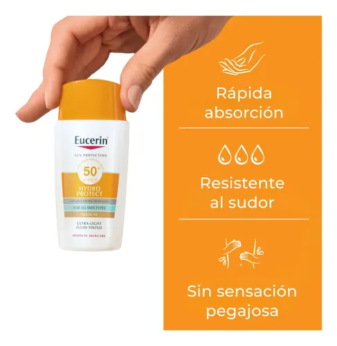 Protector Solar Hydro Fluid Facial Tono Medio Fps 50 Eucerin