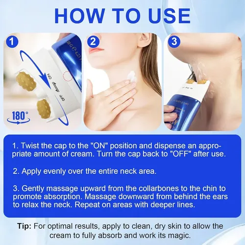 Crema Para Cuello Reafirmante Ah-8 Con Rodillo Masajeador