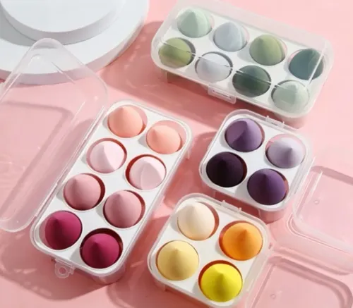 Set Morado Esponja De Maquillaje Suave Para Base Y Corrector