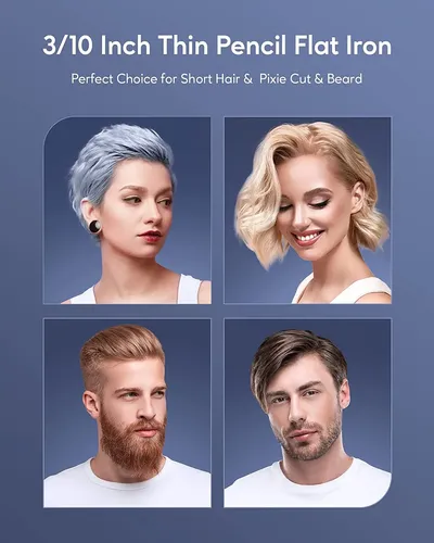 Panchita Pequeña De 3/10 Pulgadas Para Cabello Corto Negro Grafito.