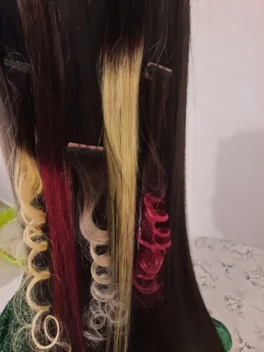 Dos Mechones De Cabello Natural 100% Con Micropeineta Cosida