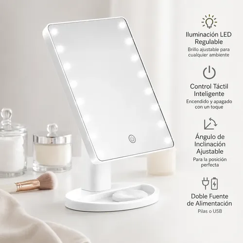 Espejo Con Luz Led Rectangular