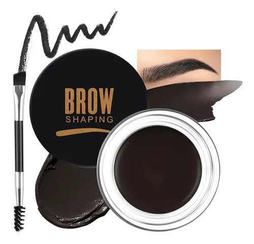 Kit De Cejas Pomada Con Cepillo Doble 05 Negro