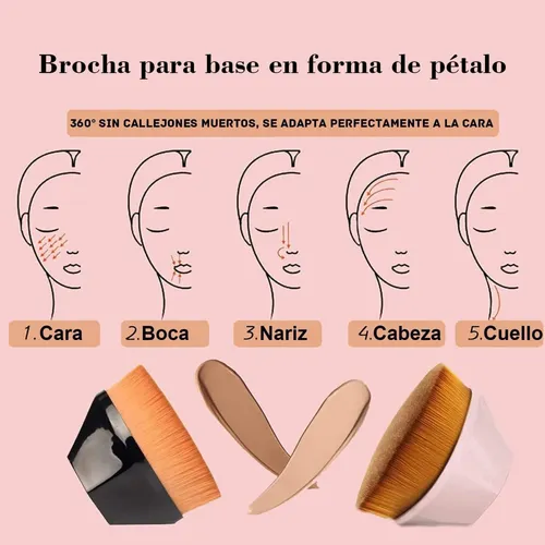 Pincel De Maquiagem De Base De 2 Peças Para Cosméticos De Ba