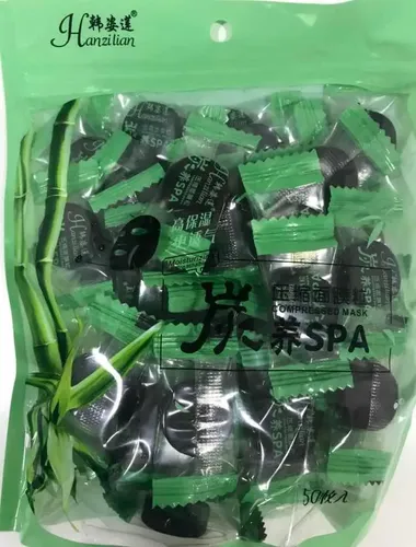 Máscaras Faciales Comprimidas Carbón De Leña De Bambú X50