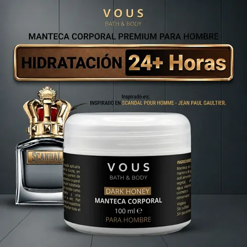 Manteca Corporal Hombre Vous Dark Honey Hidratante 100ml