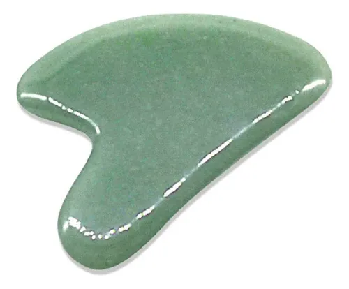 Gua Sha Piedra Jade Natural Verde Para Masaje Facial
