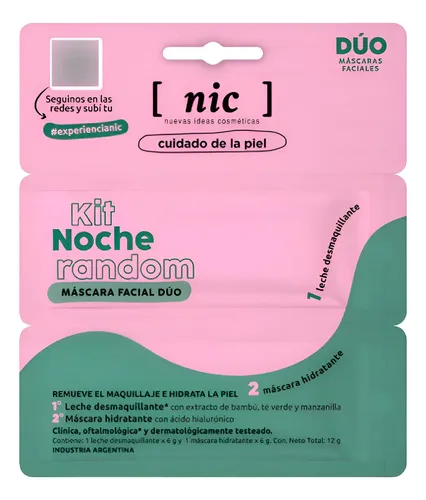 Nic Kit De Noche Random Mascara Facial Duo Hidratante 12gr