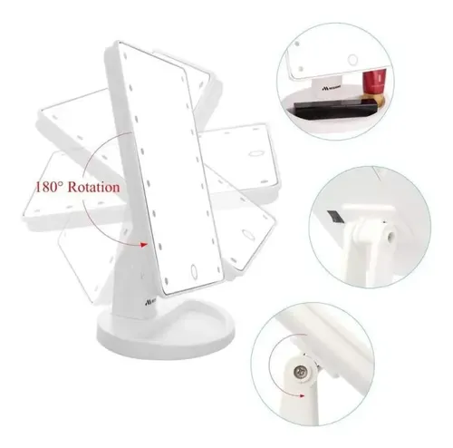 Espejo Rectangular Con Luz Led (usb O Pilas)