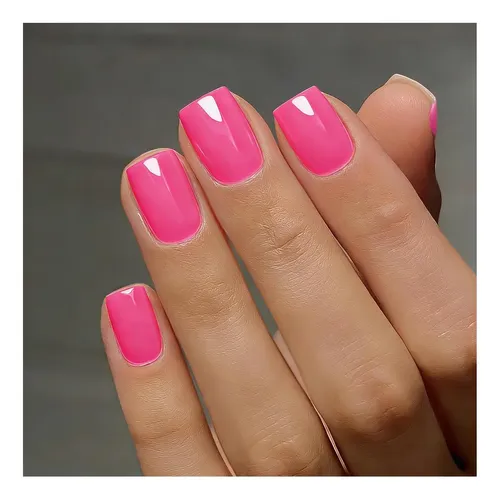Uñas Postizas Sxvme Soft Gel Short Square 30 Pzas, Rosa