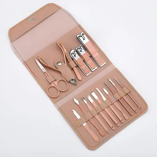 Set Manicura Pedicuria 16piezas Profesional Acero Inoxidable