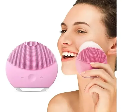 Limpiador Masajeador Facial Electrico Rostro Recargable Usb Color Rosa
