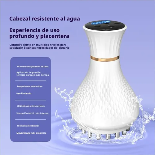 Cepillo Masajeador Eléctrico Con Calor Ems Gua Sha Corporal