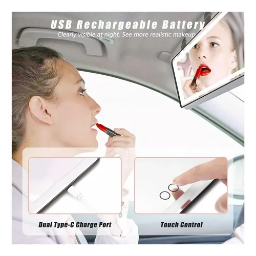 Espejo Led For Viscera De Coche,viscera Recargable De Coche