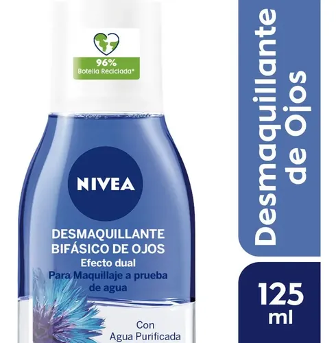 Desmaquillante bifásico de ojos NIVEA Efecto Dual para piel sensible x 125 ml