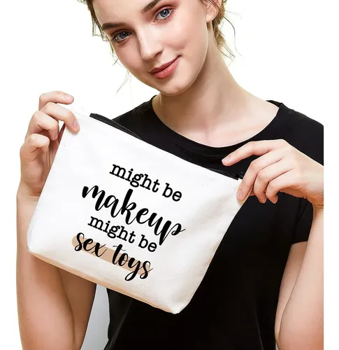Bolsa De Maquillaje Ihopes+ Con Tema Divertido De Lona De 9,