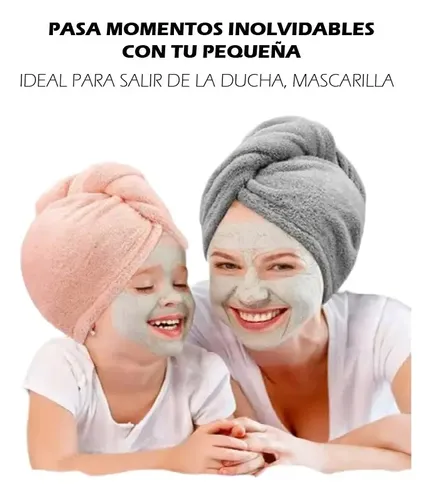 2 Gorros Cabello Microfibra Toalla Mamá E Hija