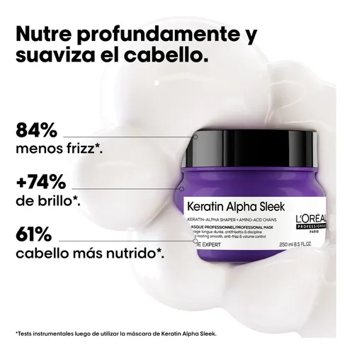 Loreal Máscara Keratin Alpha Sleek Anti Frizz 250ml