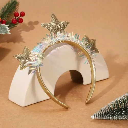 Diademas Con Purpurina Y Forma De Estrella Dorada Con Forma