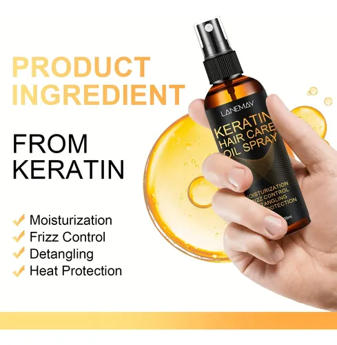 Spray Aceite Keratina Lanemay – Pelo Seco, Brillo, Sin Frizz
