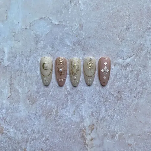Adhesivo Para Uñas Con Forma De Sol, Luna Y Estrella, De Lar