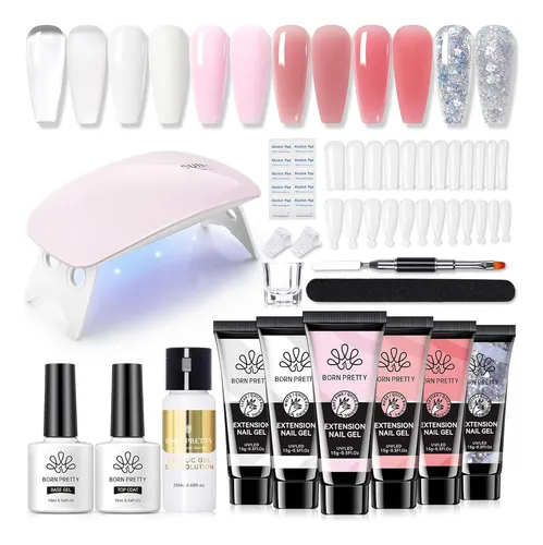 Kit Gel Extensión Uñas Born Pretty 6 Colores Led