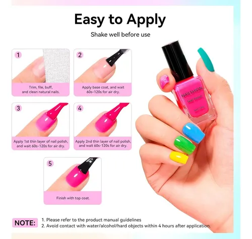 Kit Esmalte De Uñas Nailshion 16 Colores Base Top Coat 10ml