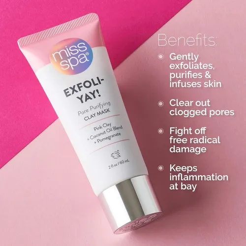 Mascarilla Facial Purificante De Arcilla Rosa Miss Spa 2 Oz