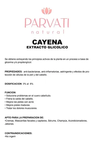Cayena Extracto Glicólico 100grs