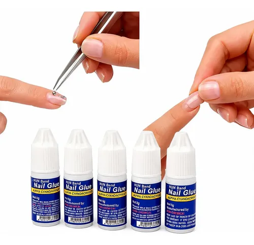 Pegamento X5 Nail Glue Para Uñas Postizas Tips Strass Gotero