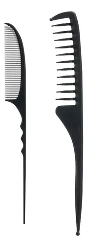Cepillo De Pelo De Fibra De Carbono Salon Comb De 2 Piezas