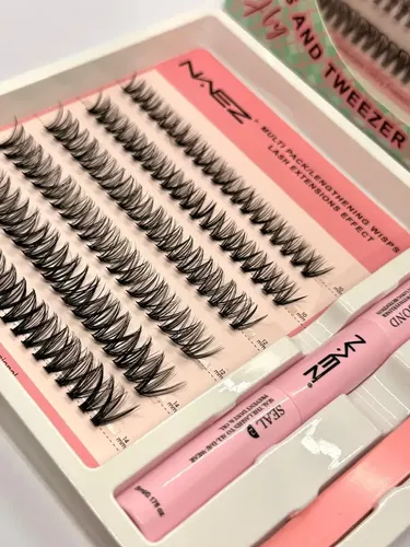Kit Pestañas Postizas Cluster Naez 30d 0.07d Largos Mix Negro 30d 0.07d Mix