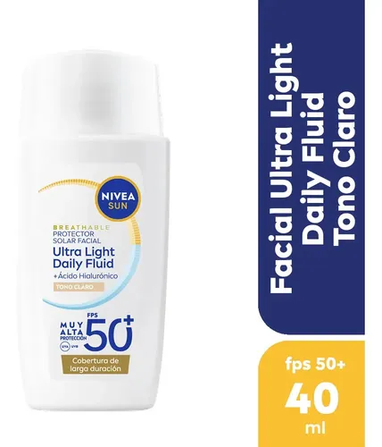 Protector Solar Nivea Ultra Light Daily Tono Claro Fps50+ 40
