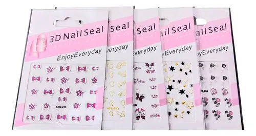 Set 10 Stickers Autoadhesivos Nena Deco Uñas Maquillaje