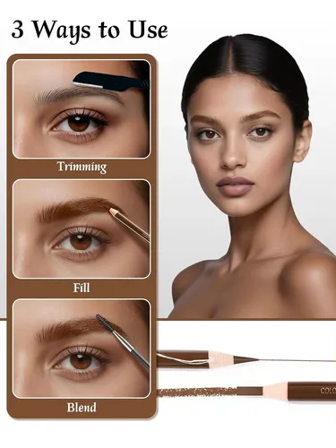 Kit 12 Lápices Impermeables Marrón Para Cejas Y Perfilado