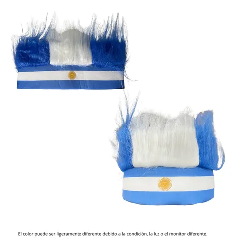 Vincha Pelos Argentina X 2 Peluca Bandera Mundial Seleccion