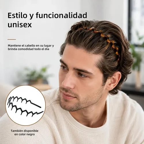 Diademas Zigzag 2 Piezas, Onduladas Antideslizantes Unisex