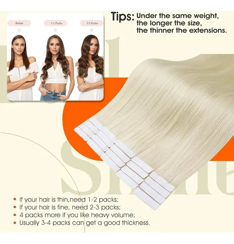 Extensiones De Cabello Humano Full Shine Cinta Rubio 14