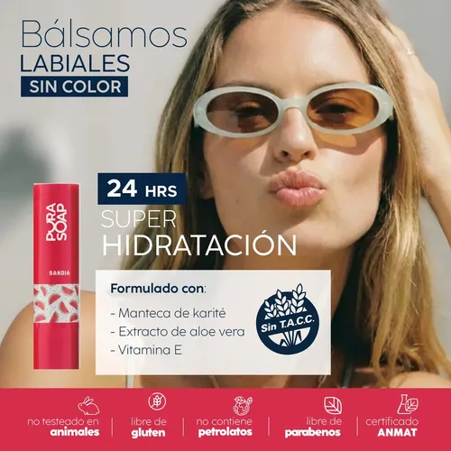 Bálsamo Labial Hidrantante De Sandia Sin Parabenos Pura Soap