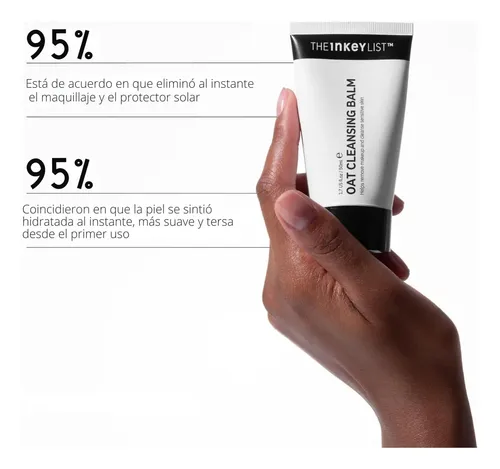 The Inkey List Oat Cleansing Balm Limpiador Facial Desmaquillante Bálsamo Avena Calma Hidrata Piel Sensible Retira Maquillaje Waterproof Limpieza Profunda Anti Irritación Glow Suave 150ml