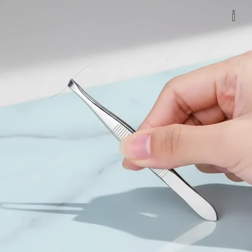 Pinza Depiladora Punta Inclinada Para Cejas