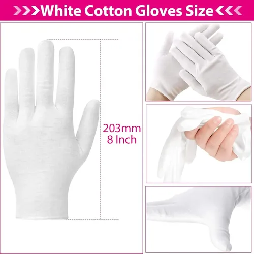 Guantes Algodón Blancos Medianos Para Manos Secas Eccema