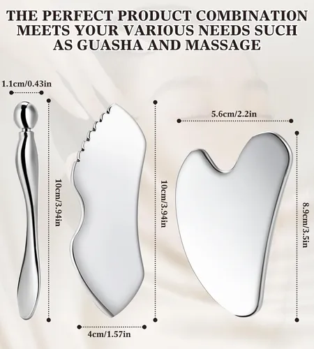 Set De Herramientas Faciales Gua Sha Tangzhifeiyue De Acero