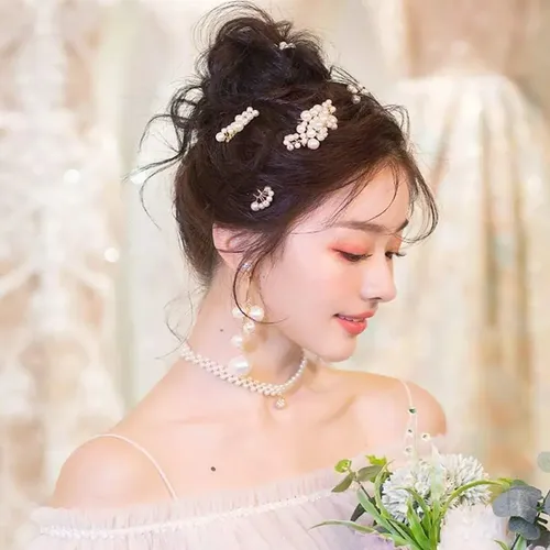5 Pcs Perlas Peine El Pelo De Boda Para Novia Dorado