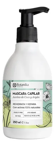 Mascara Capilar Hidratante Botanika 250ml Aceite Argan Coco