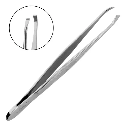 Pinza Lanossi Ls6003 de acero inoxidable con punta biselada