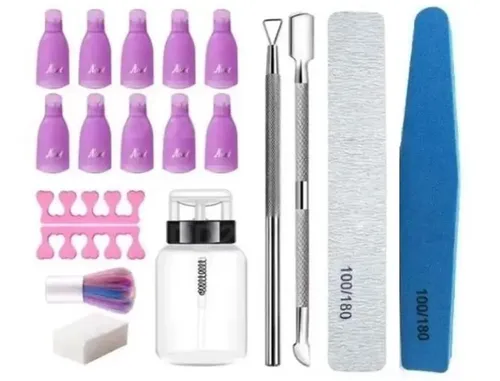 Kit X10 Remov. Uv Esmaltes Semipermanent Wipes Broches
