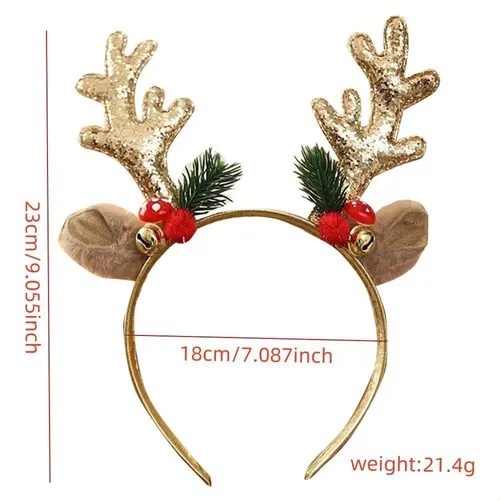 Diadema Con Cuernos Brillantes Con Campanas Para Decoración
