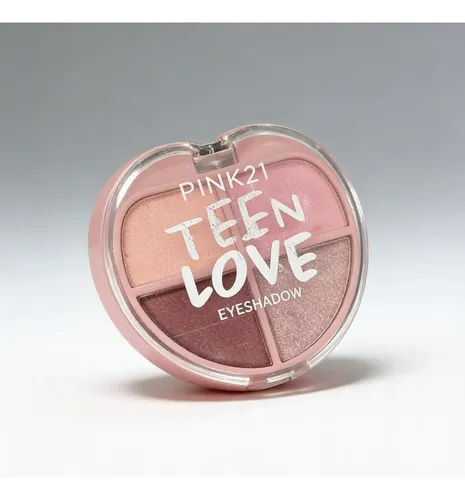 Paleta De Sombras Pink 21 Teen Love Corazón 4 Colores Nude