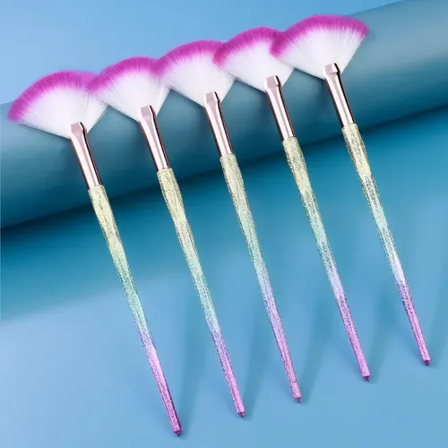 3 Pinceles Iluminadores Abanico Polvo Degradado
